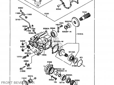 FRONT BEVEL GEAR - VN1500A6 VN15 1992 EUROPE ST