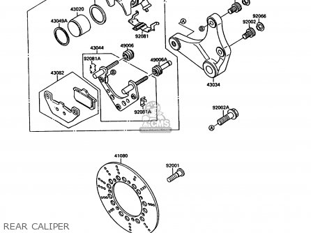 REAR CALIPER - VN1500A6 VN15 1992 EUROPE ST