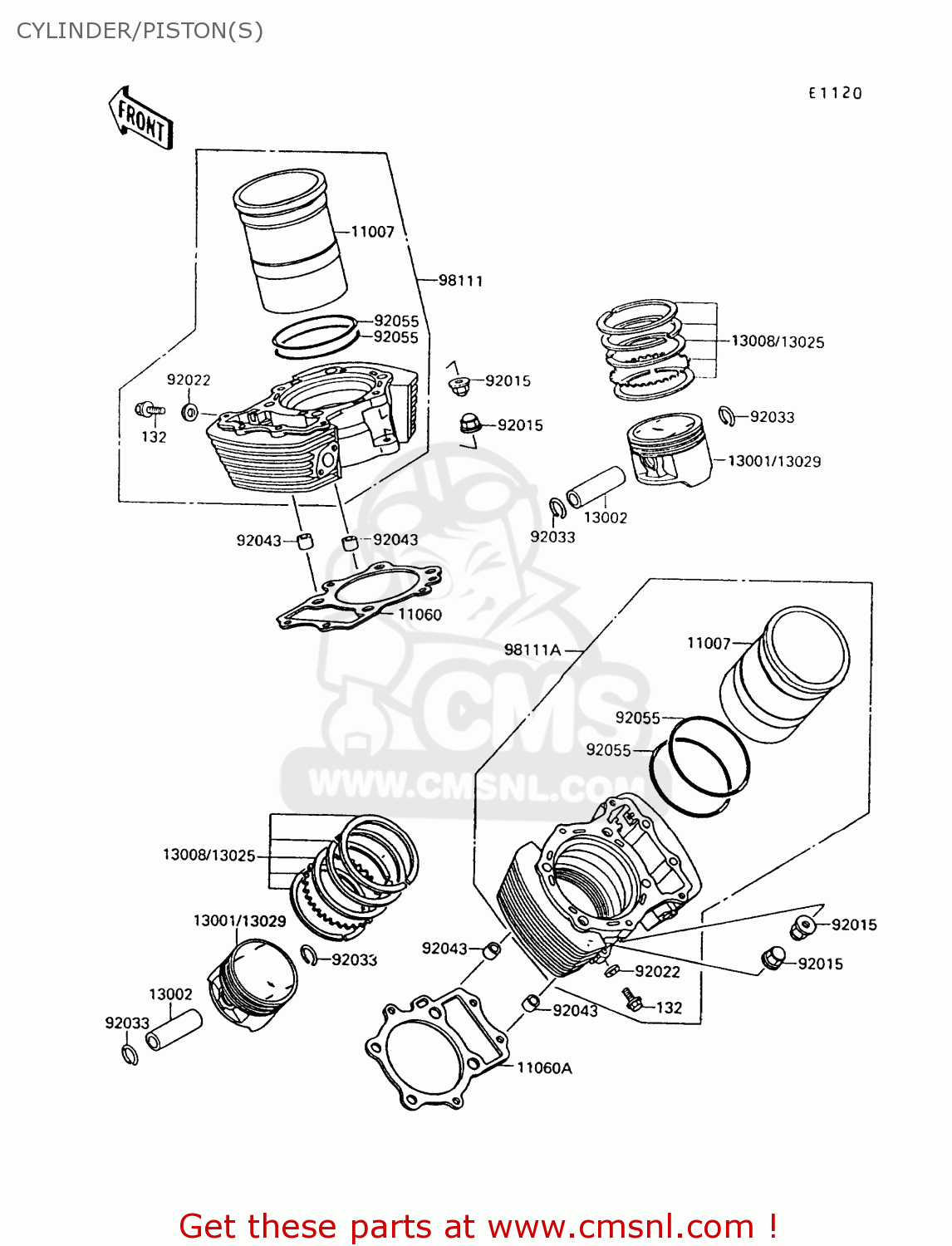 CYLINDER/PISTON(S) VN1500A6 VULCAN 88 1992 USA CALIFORNIA CANADA