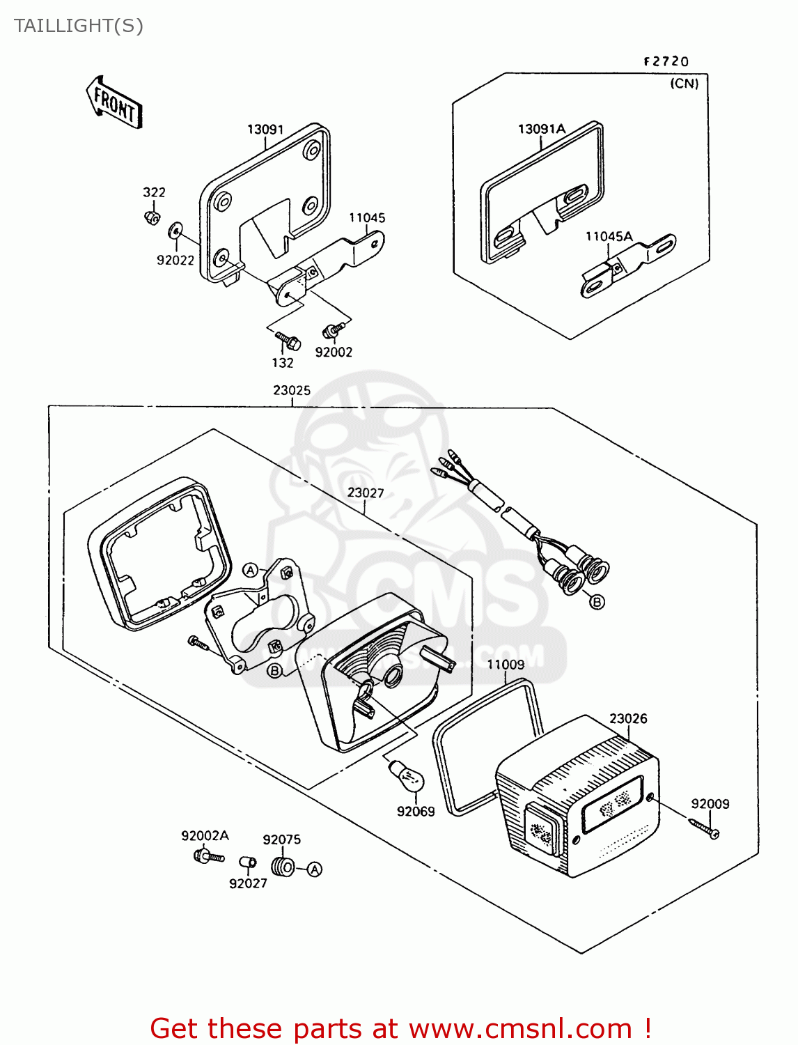 TAILLIGHT(S) VN1500A6 VULCAN 88 1992 USA CALIFORNIA CANADA