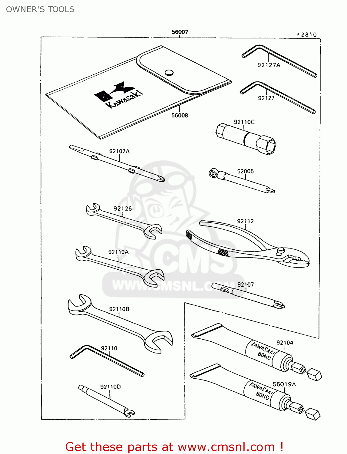 OWNER'S TOOLS VN1500A6 VULCAN 88 1992 USA CALIFORNIA CANADA