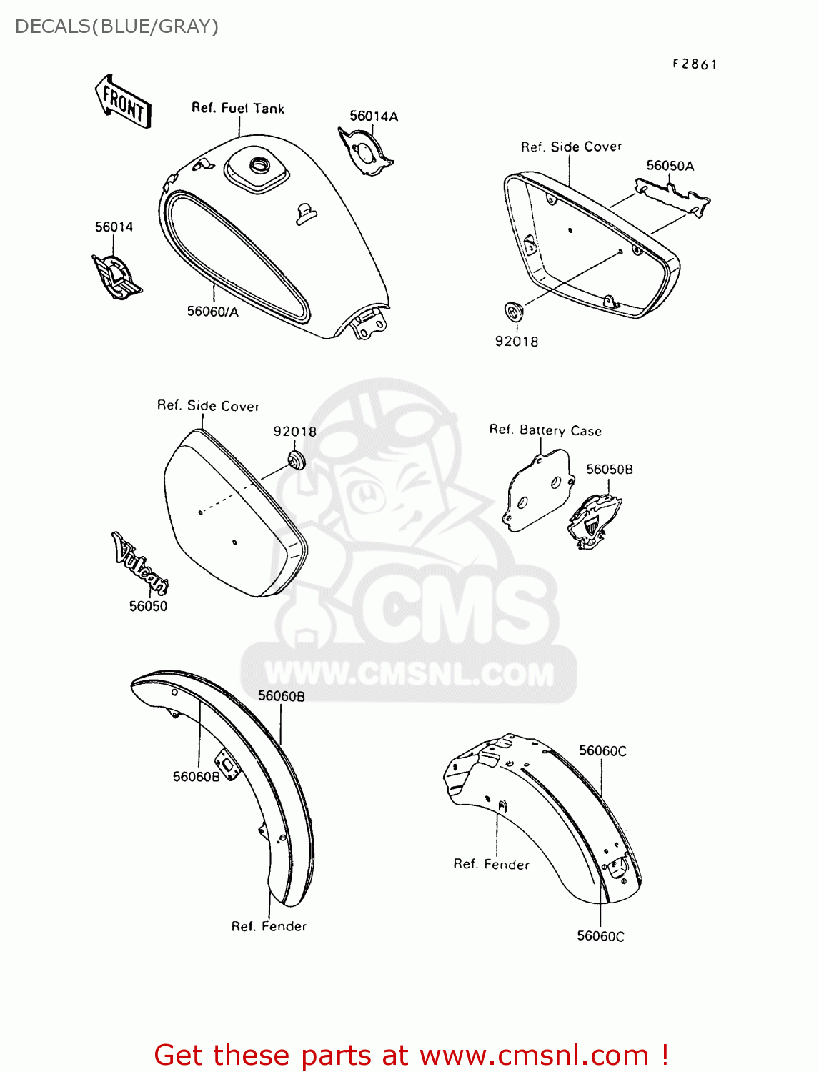 DECALS(BLUE/GRAY) VN1500A6 VULCAN 88 1992 USA CALIFORNIA CANADA
