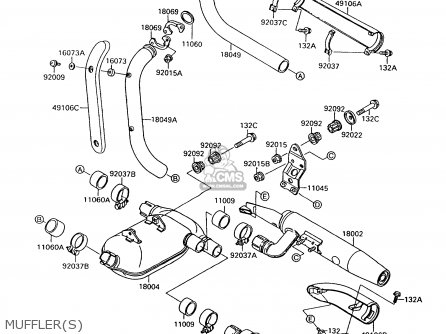 MUFFLER(S) - VN1500A6 VULCAN 88 1992 USA CALIFORNIA CANADA