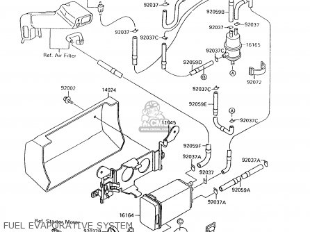 FUEL EVAPORATIVE SYSTEM - VN1500A6 VULCAN 88 1992 USA CALIFORNIA CANADA