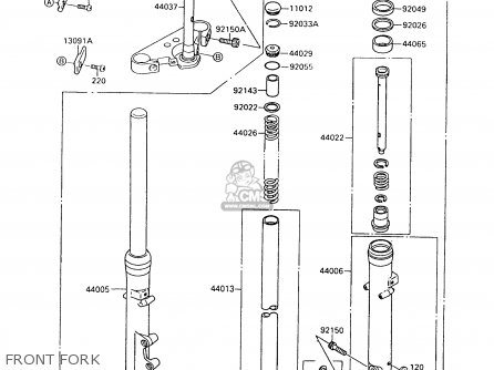 FRONT FORK - VN1500A6 VULCAN 88 1992 USA CALIFORNIA CANADA
