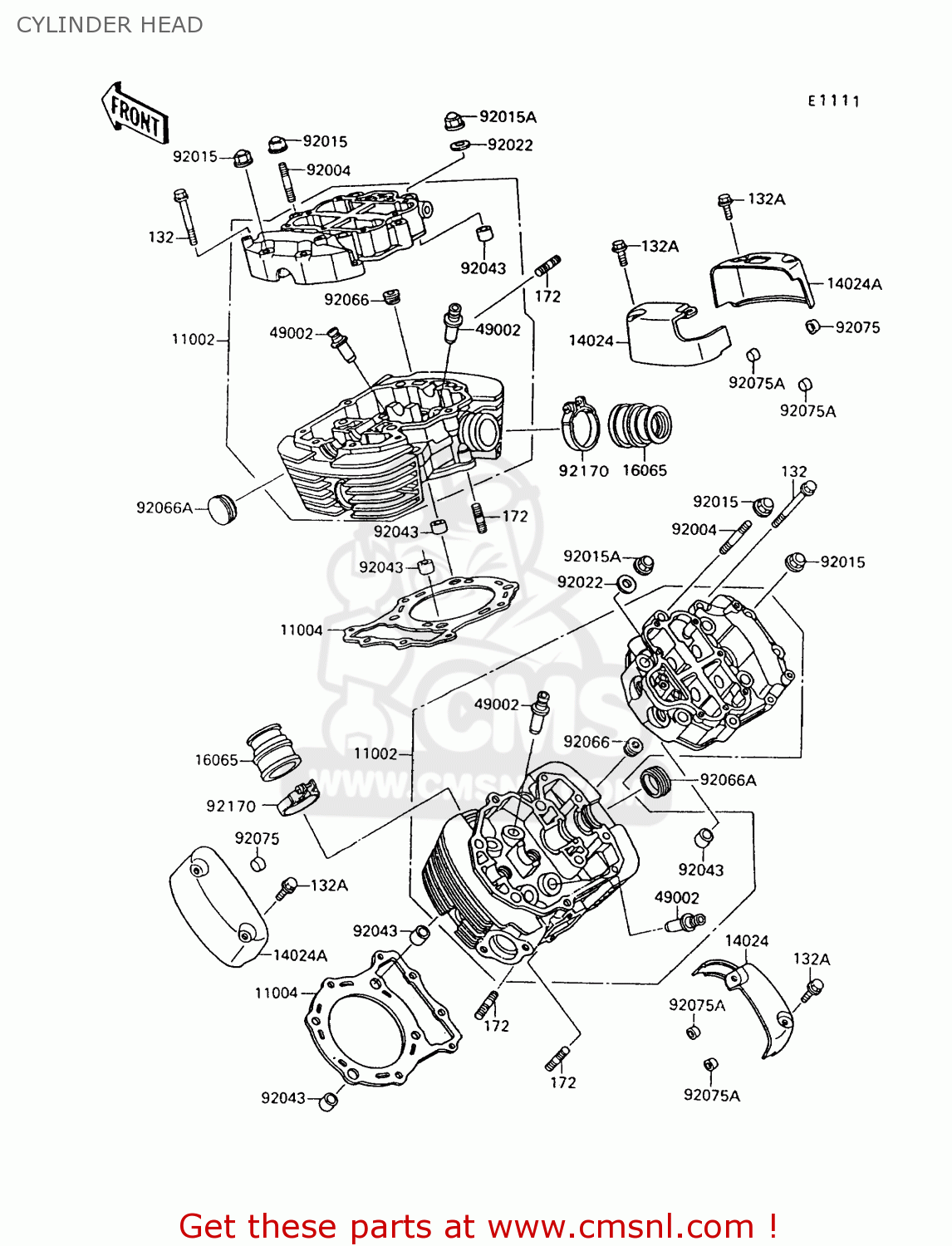 CYLINDER HEAD VN1500A7 VULCAN 88 1993 USA CALIFORNIA CANADA