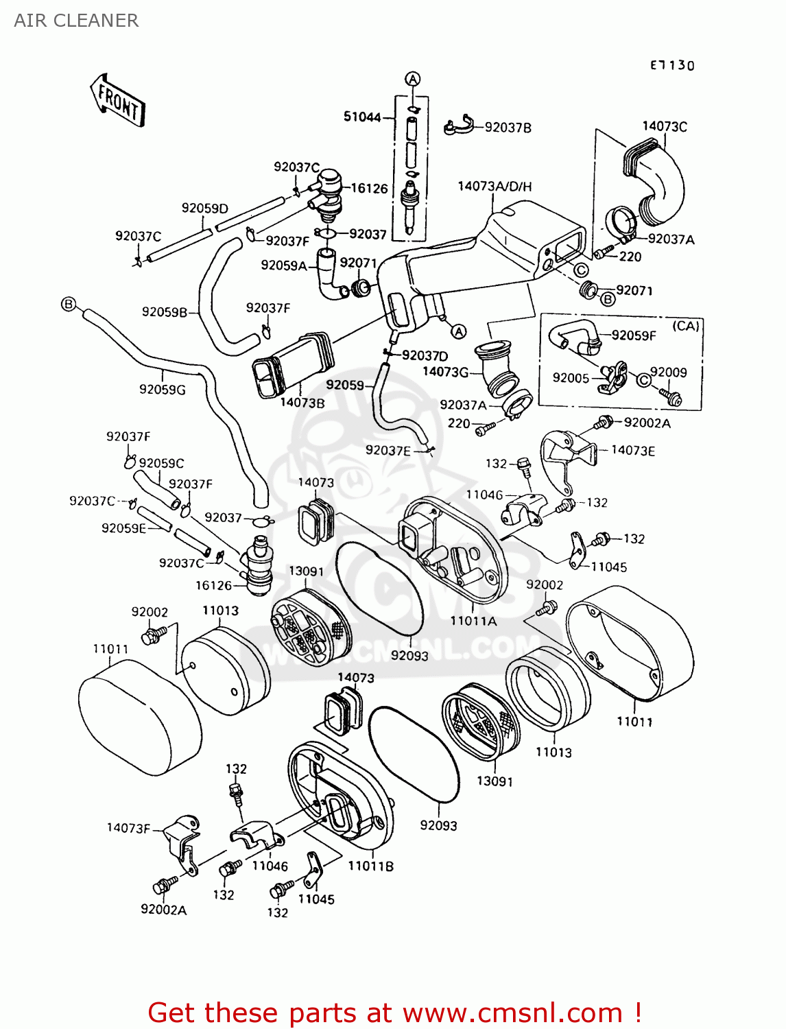 AIR CLEANER VN1500A7 VULCAN 88 1993 USA CALIFORNIA CANADA