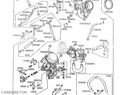 CARBURETOR - VN1500A7 VULCAN 88 1993 USA CALIFORNIA CANADA