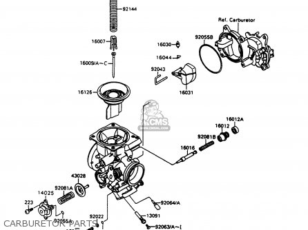 CARBURETOR PARTS - VN1500A7 VULCAN 88 1993 USA CALIFORNIA CANADA