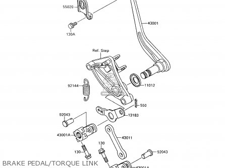 BRAKE PEDAL/TORQUE LINK - VN1500A7 VULCAN 88 1993 USA CALIFORNIA CANADA