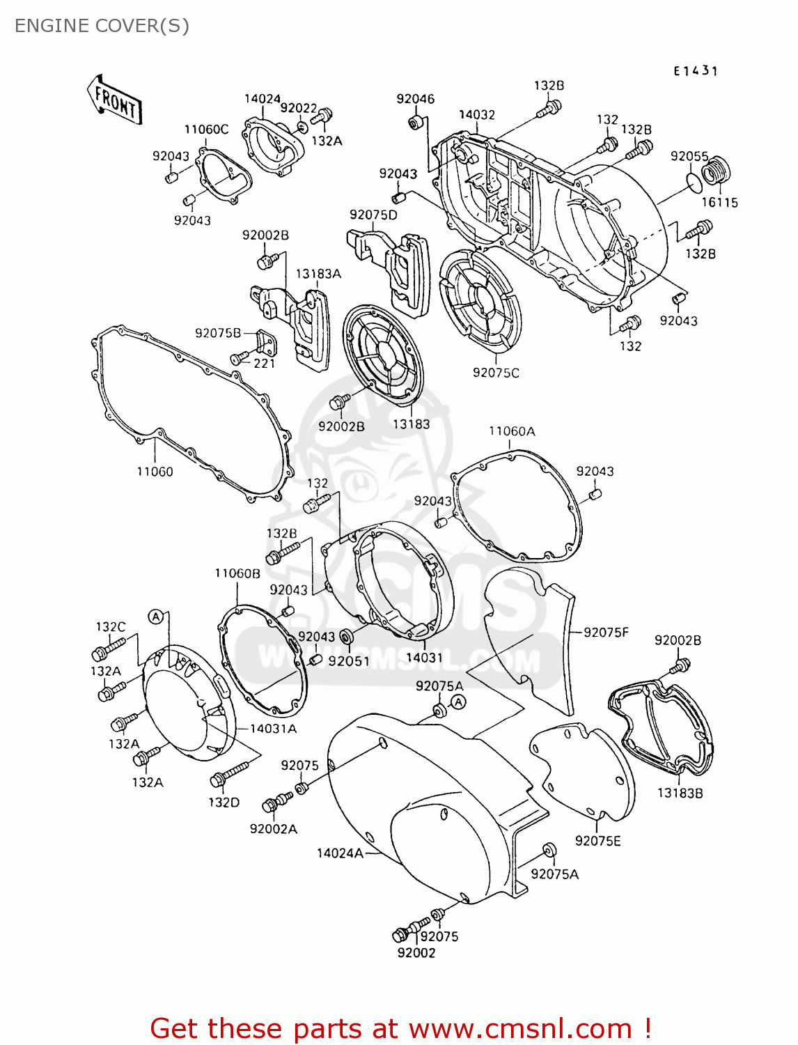 ENGINE COVER(S) VN1500A8 VULCAN 88 1994 USA CALIFORNIA CANADA
