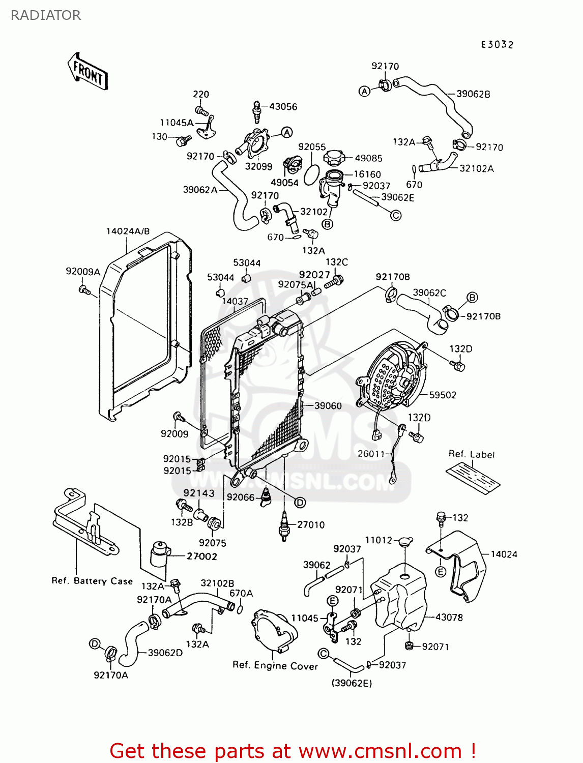 RADIATOR VN1500A8 VULCAN 88 1994 USA CALIFORNIA CANADA