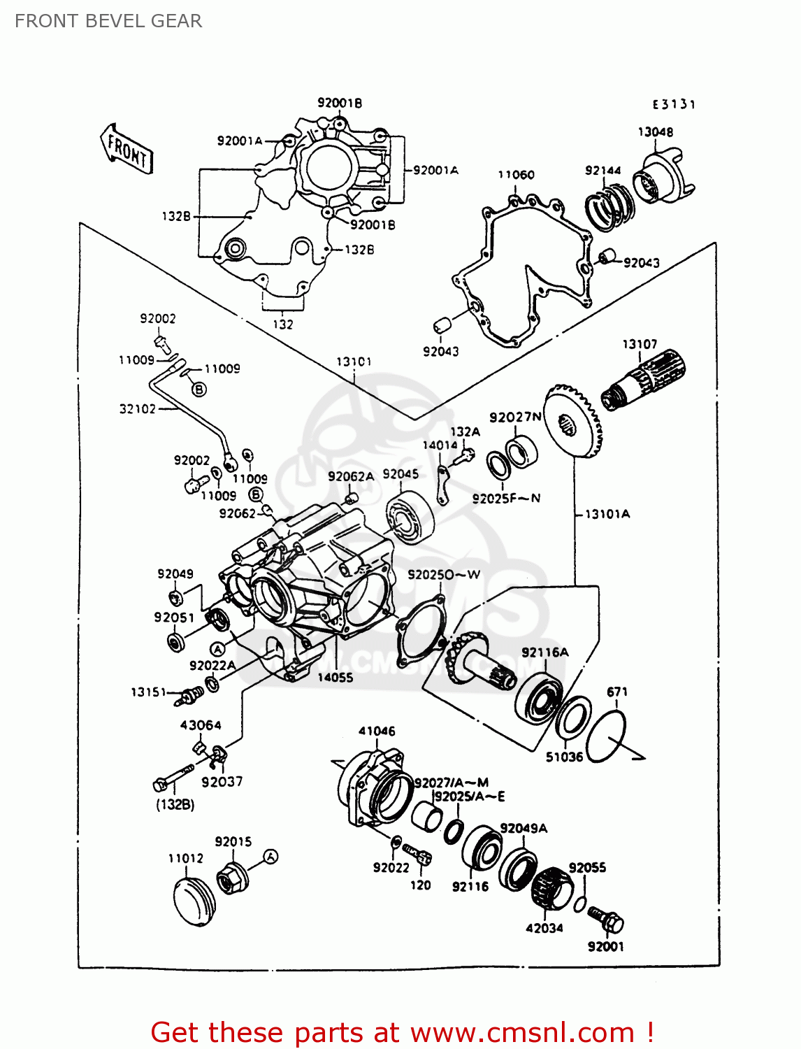 FRONT BEVEL GEAR VN1500A8 VULCAN 88 1994 USA CALIFORNIA CANADA