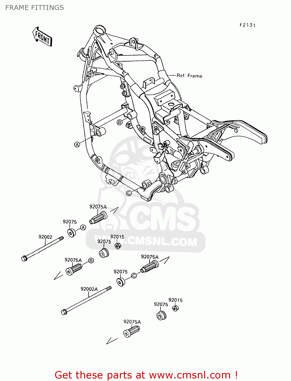FRAME FITTINGS VN1500A8 VULCAN 88 1994 USA CALIFORNIA CANADA