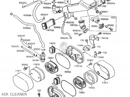 AIR CLEANER - VN1500A8 VULCAN 88 1994 USA CALIFORNIA CANADA