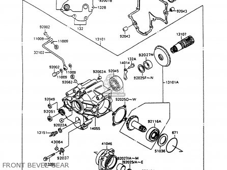 FRONT BEVEL GEAR - VN1500A8 VULCAN 88 1994 USA CALIFORNIA CANADA
