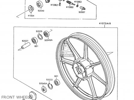 FRONT WHEEL - VN1500A8 VULCAN 88 1994 USA CALIFORNIA CANADA