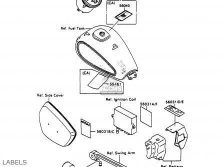 LABELS - VN1500A8 VULCAN 88 1994 USA CALIFORNIA CANADA
