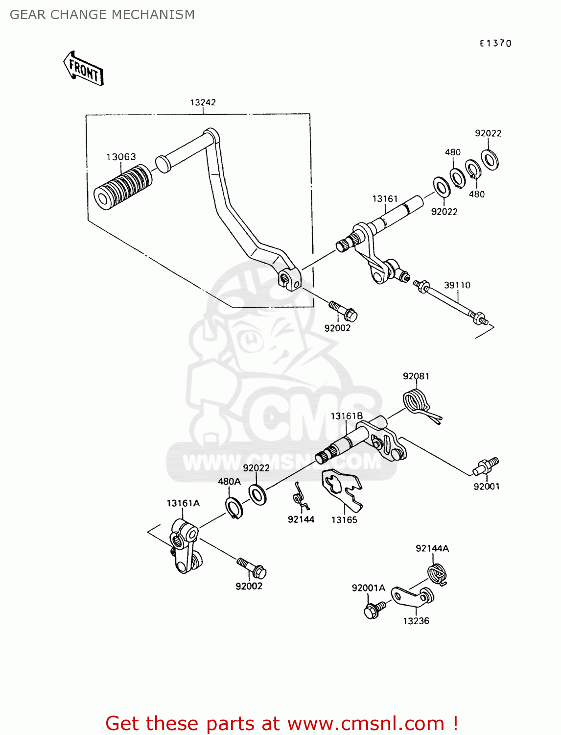 GEAR CHANGE MECHANISM VN1500A9 VULCAN 88 1995 USA CALIFORNIA CANADA