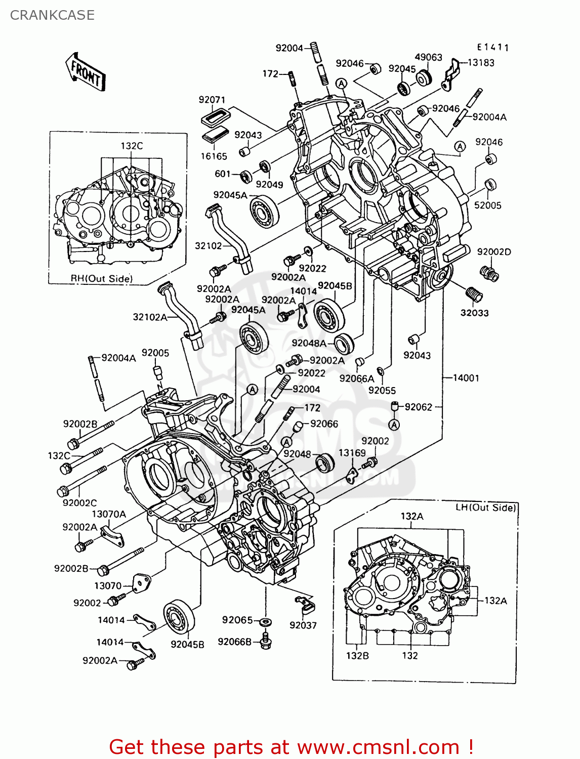 CRANKCASE VN1500A9 VULCAN 88 1995 USA CALIFORNIA CANADA