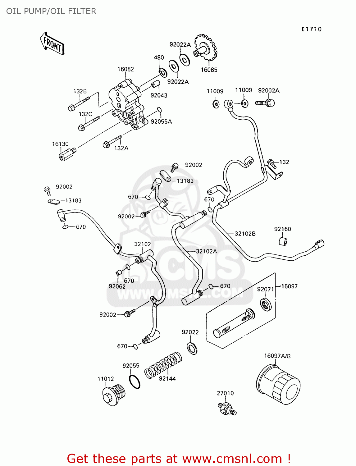 OIL PUMP/OIL FILTER VN1500A9 VULCAN 88 1995 USA CALIFORNIA CANADA