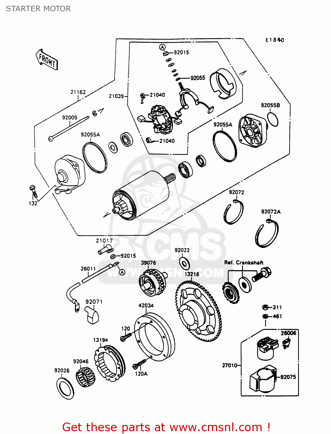 STARTER MOTOR VN1500A9 VULCAN 88 1995 USA CALIFORNIA CANADA