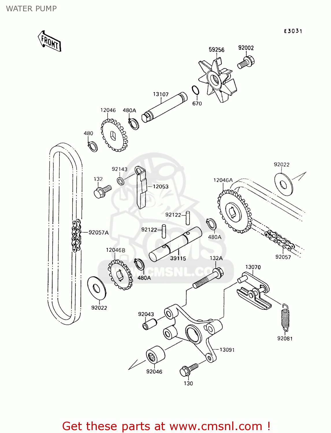 WATER PUMP VN1500A9 VULCAN 88 1995 USA CALIFORNIA CANADA