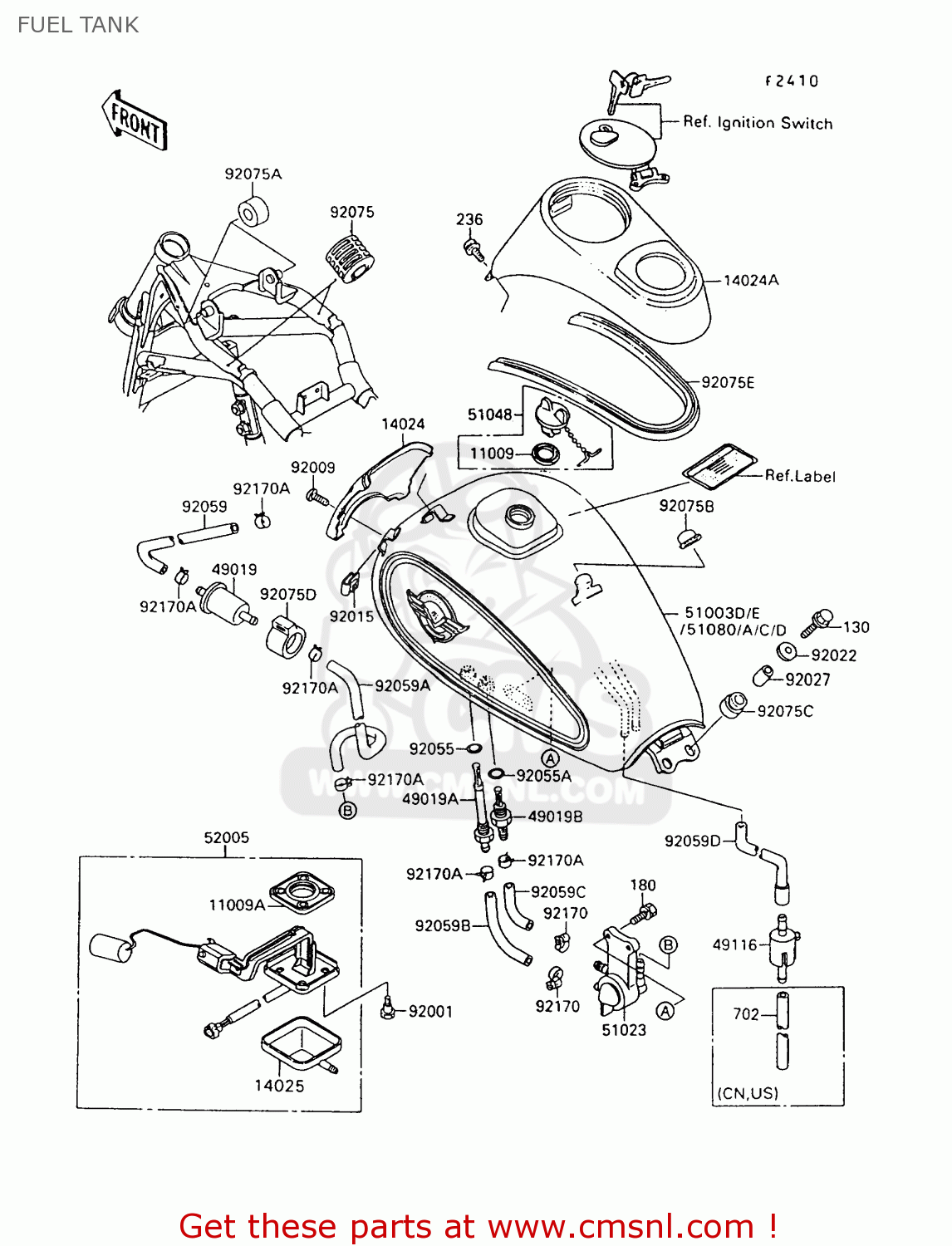 FUEL TANK VN1500A9 VULCAN 88 1995 USA CALIFORNIA CANADA