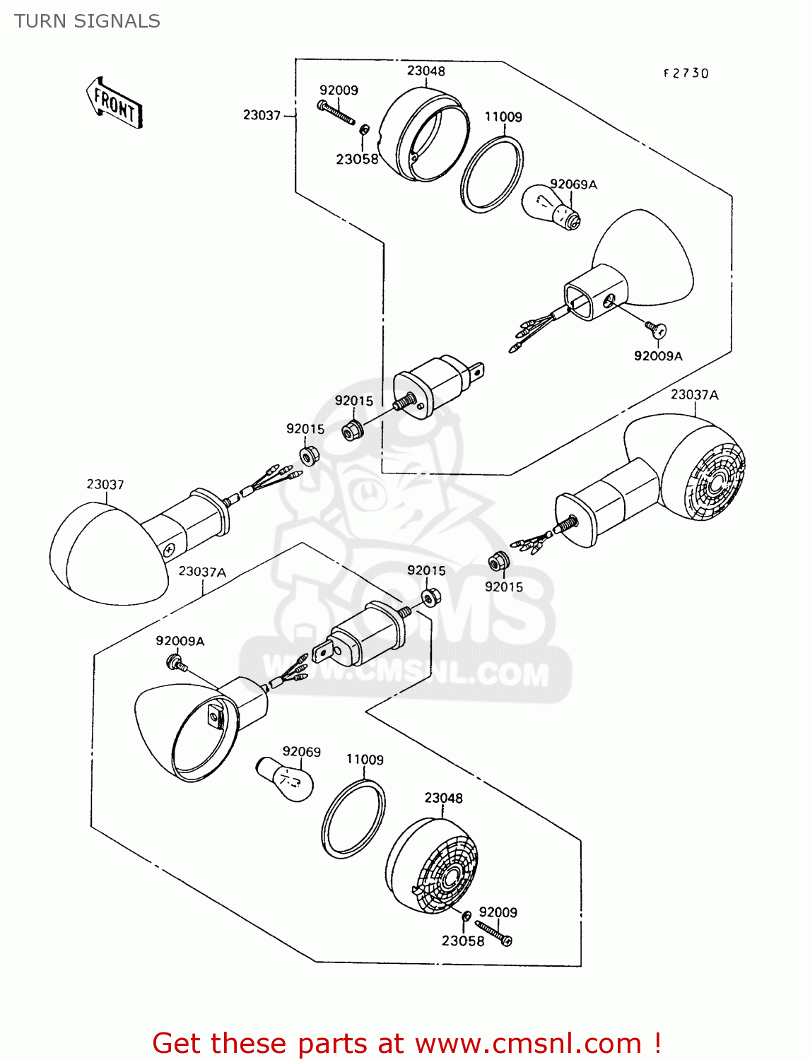 TURN SIGNALS VN1500A9 VULCAN 88 1995 USA CALIFORNIA CANADA