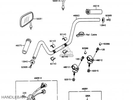 HANDLEBAR - VN1500A9 VULCAN 88 1995 USA CALIFORNIA CANADA