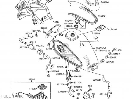 FUEL TANK - VN1500A9 VULCAN 88 1995 USA CALIFORNIA CANADA