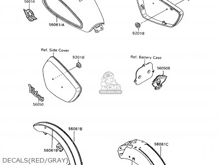 DECALS(RED/GRAY) - VN1500A9 VULCAN 88 1995 USA CALIFORNIA CANADA