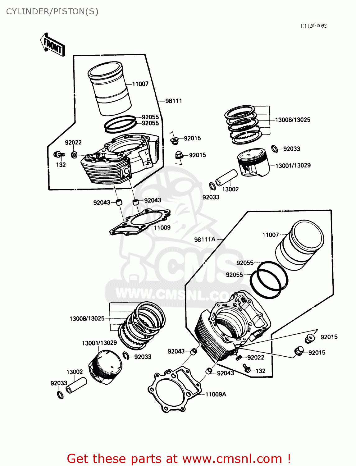CYLINDER/PISTON(S) VN1500B1 VN15SE 1987 USA CALIFORNIA