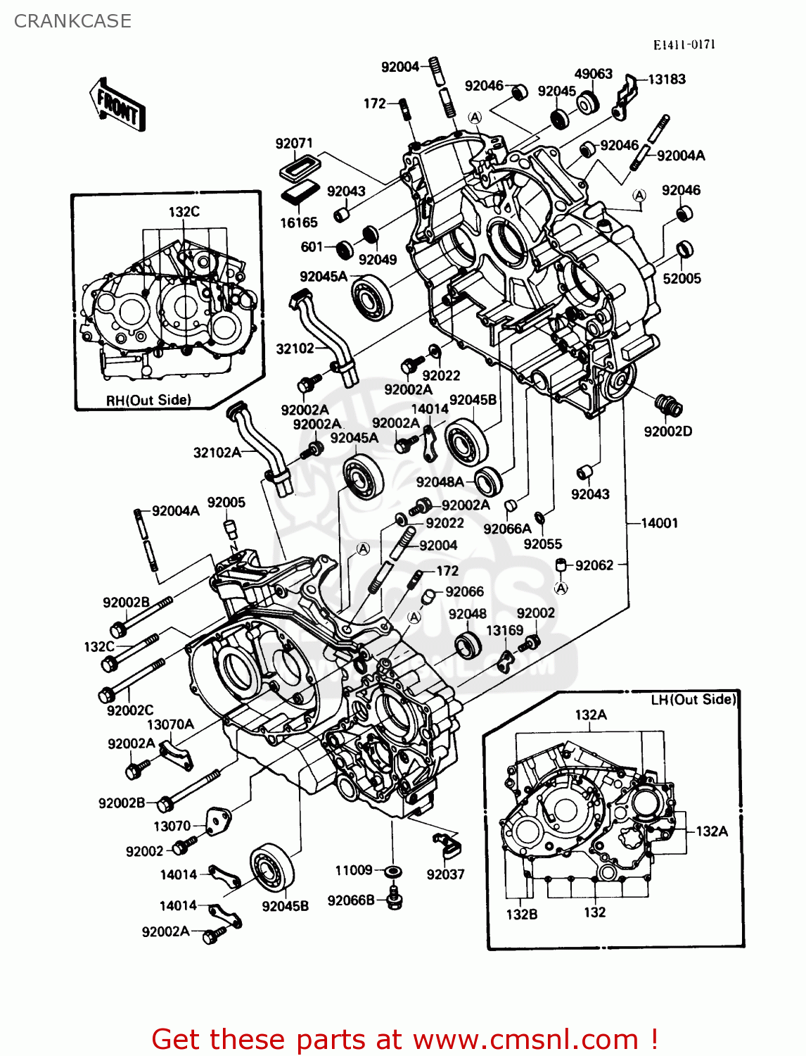 CRANKCASE VN1500B1 VN15SE 1987 USA CALIFORNIA