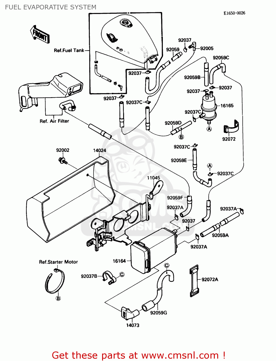 FUEL EVAPORATIVE SYSTEM VN1500B1 VN15SE 1987 USA CALIFORNIA