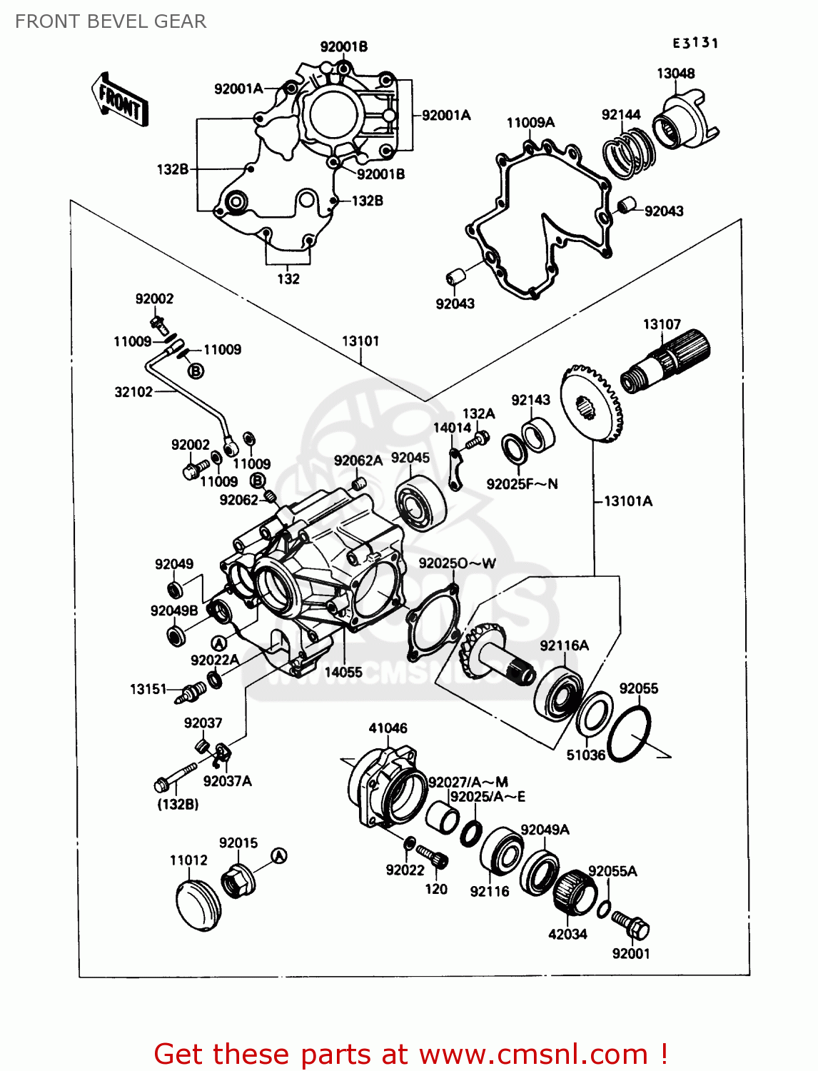 FRONT BEVEL GEAR VN1500B1 VN15SE 1987 USA CALIFORNIA