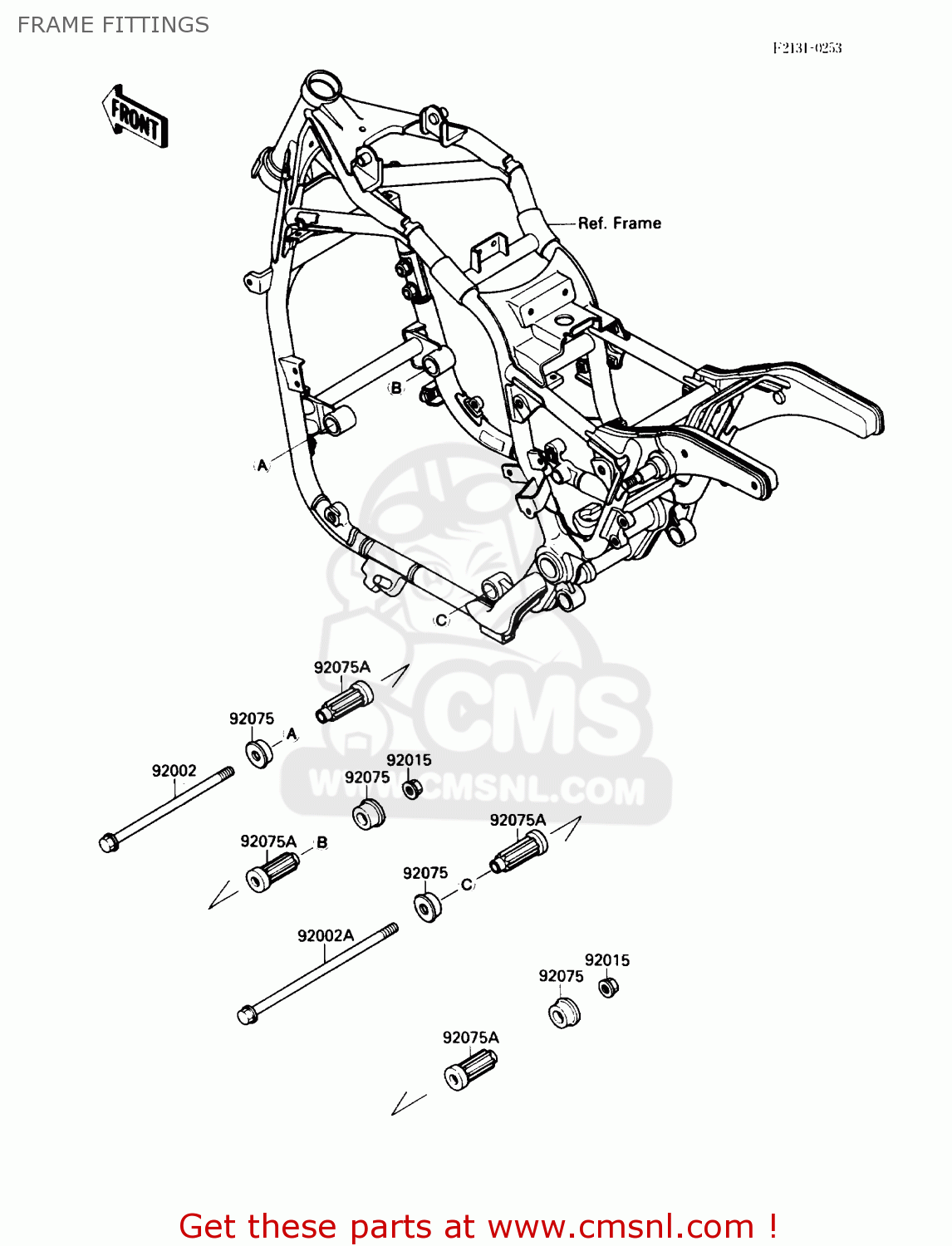 FRAME FITTINGS VN1500B1 VN15SE 1987 USA CALIFORNIA