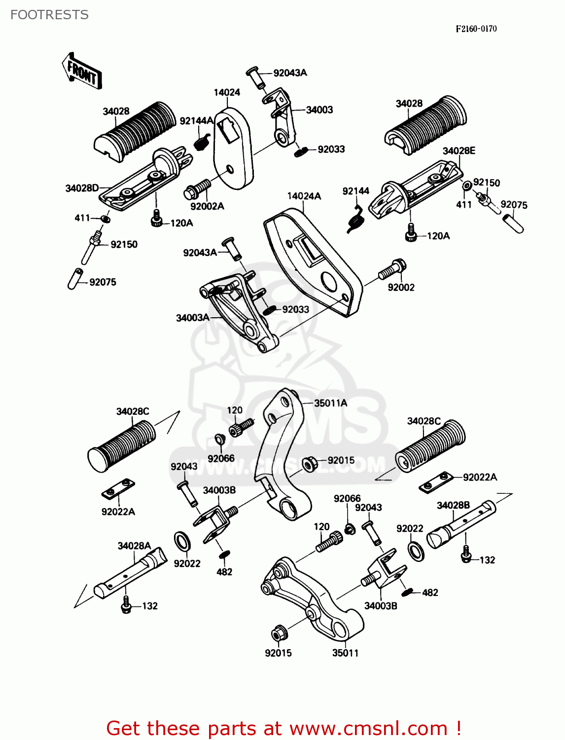 FOOTRESTS VN1500B1 VN15SE 1987 USA CALIFORNIA