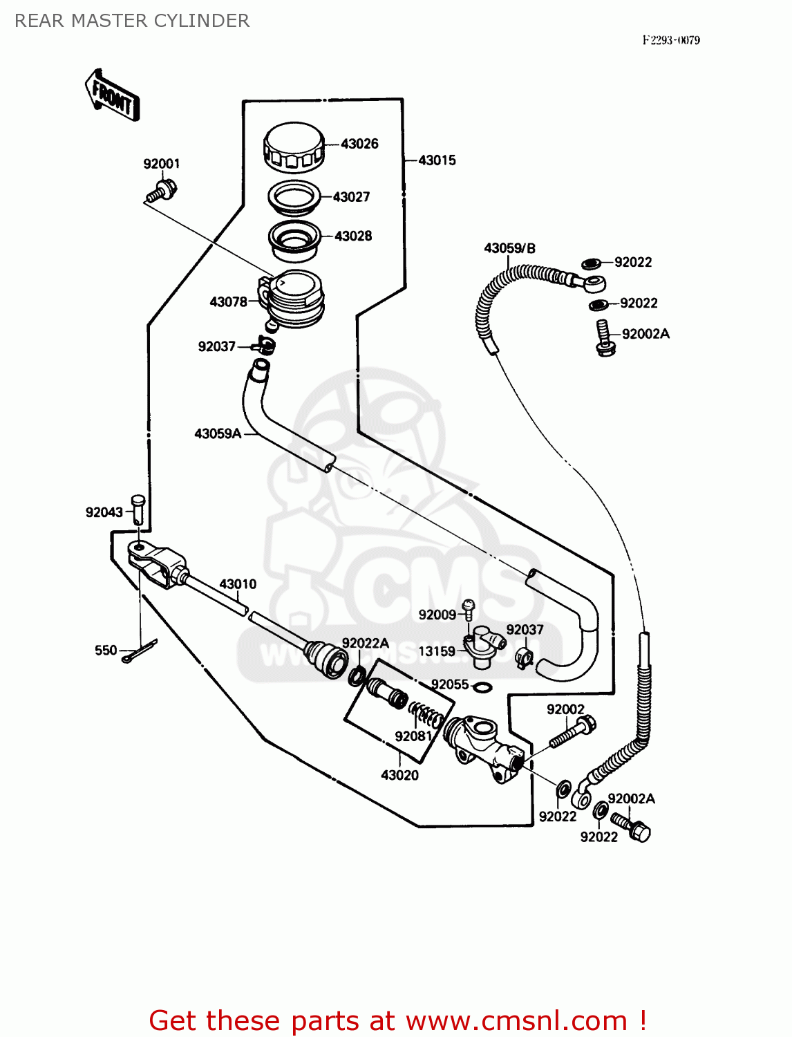 REAR MASTER CYLINDER VN1500B1 VN15SE 1987 USA CALIFORNIA