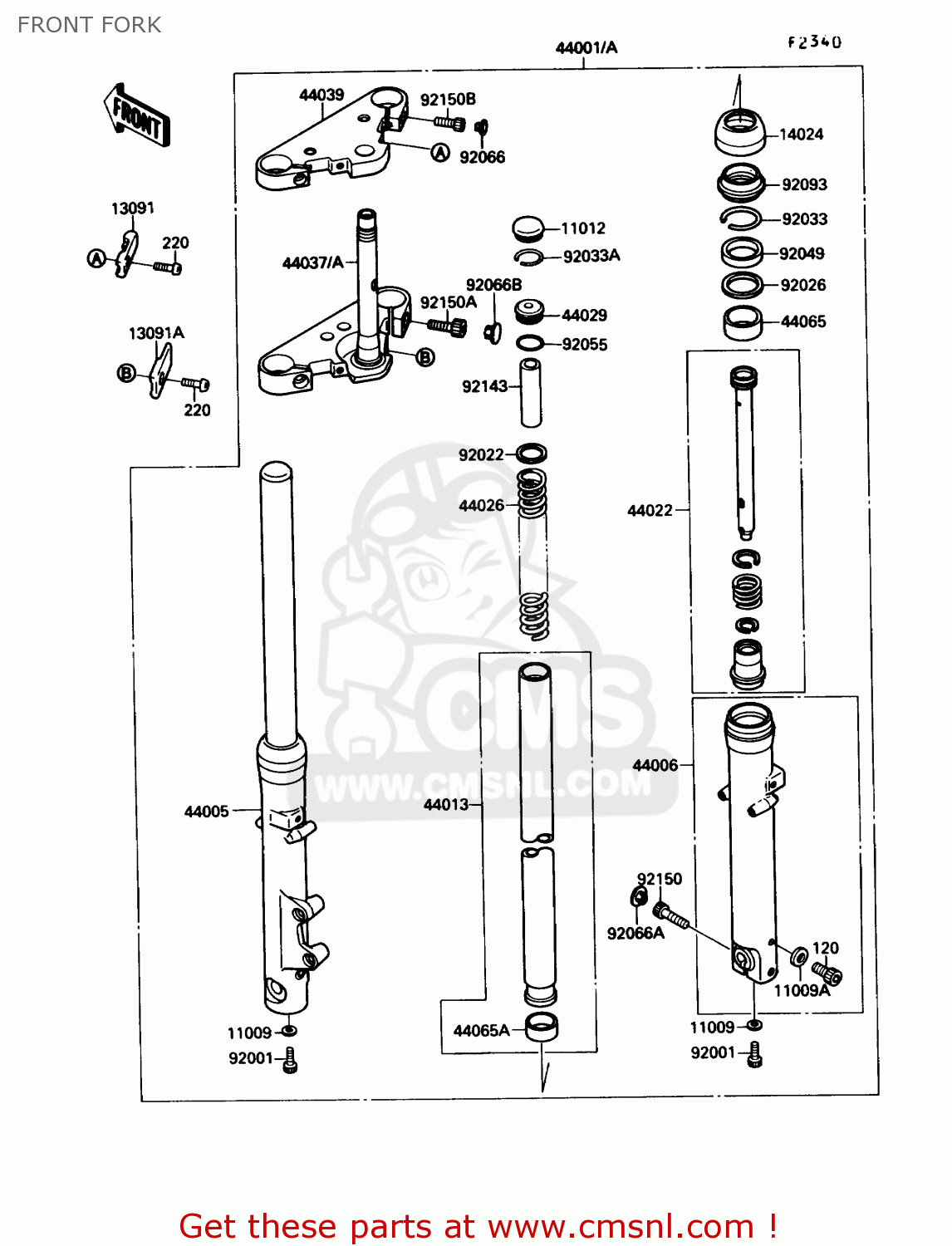 FRONT FORK VN1500B1 VN15SE 1987 USA CALIFORNIA