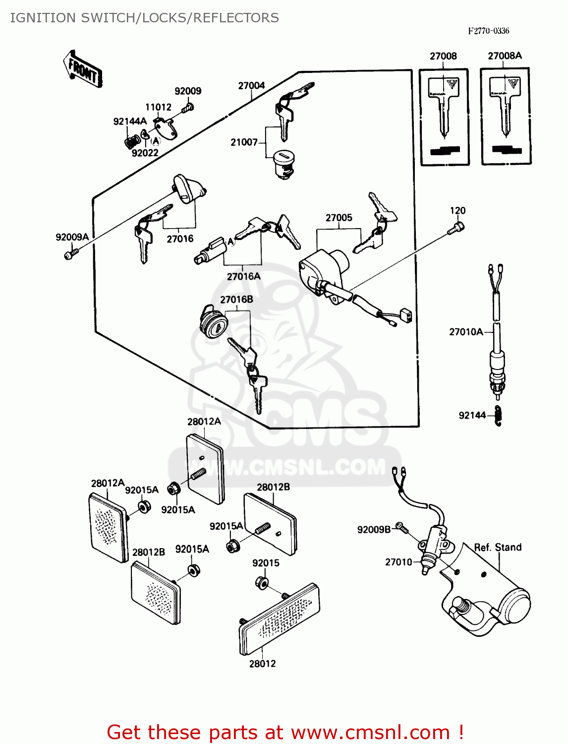 IGNITION SWITCH/LOCKS/REFLECTORS VN1500B1 VN15SE 1987 USA CALIFORNIA