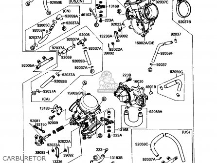 CARBURETOR - VN1500B1 VN15SE 1987 USA CALIFORNIA