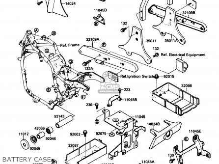 BATTERY CASE - VN1500B1 VN15SE 1987 USA CALIFORNIA