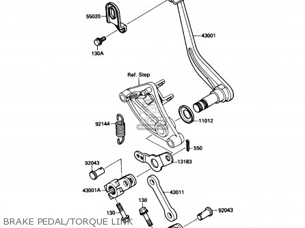 BRAKE PEDAL/TORQUE LINK - VN1500B1 VN15SE 1987 USA CALIFORNIA