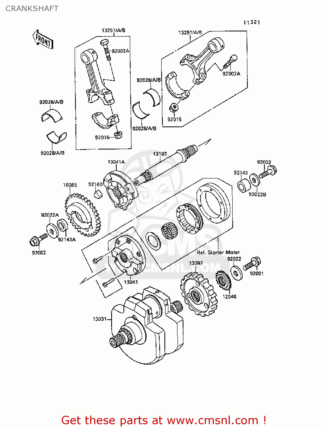 CRANKSHAFT VN1500B2 VN15SE 1988 EUROPE UK AR FG NR ST