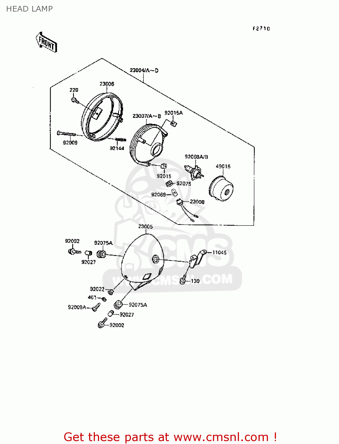 HEAD LAMP VN1500B2 VN15SE 1988 EUROPE UK AR FG NR ST