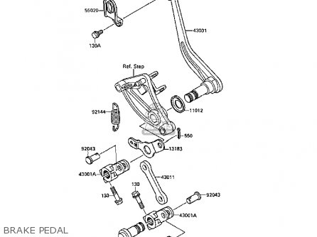 BRAKE PEDAL - VN1500B2 VN15SE 1988 EUROPE UK AR FG NR ST