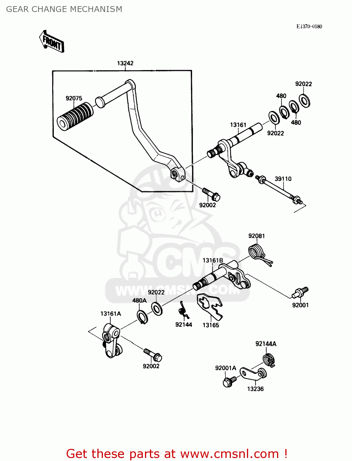 GEAR CHANGE MECHANISM VN1500B2 VN15SE 1988 USA CALIFORNIA CANADA