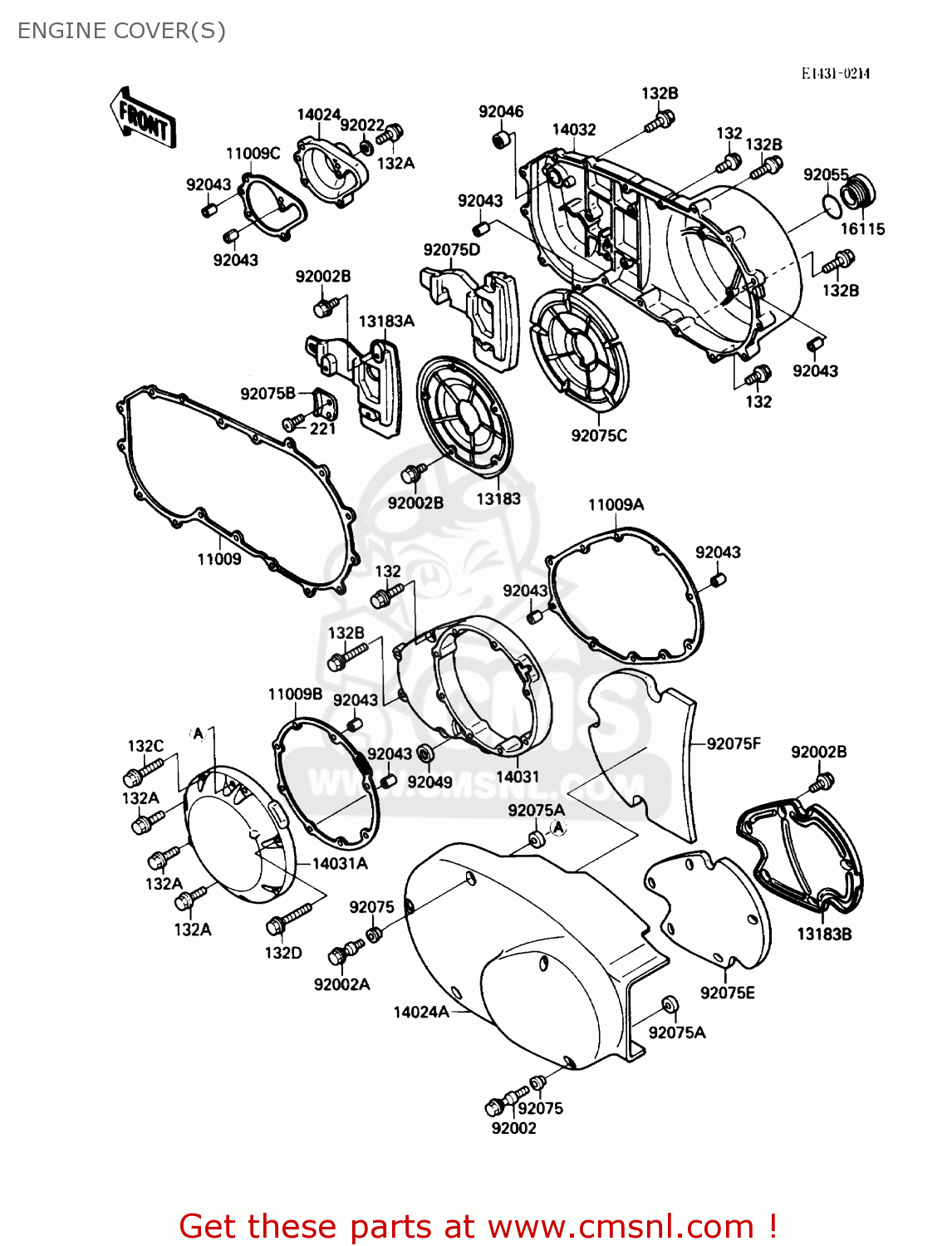 ENGINE COVER(S) VN1500B2 VN15SE 1988 USA CALIFORNIA CANADA