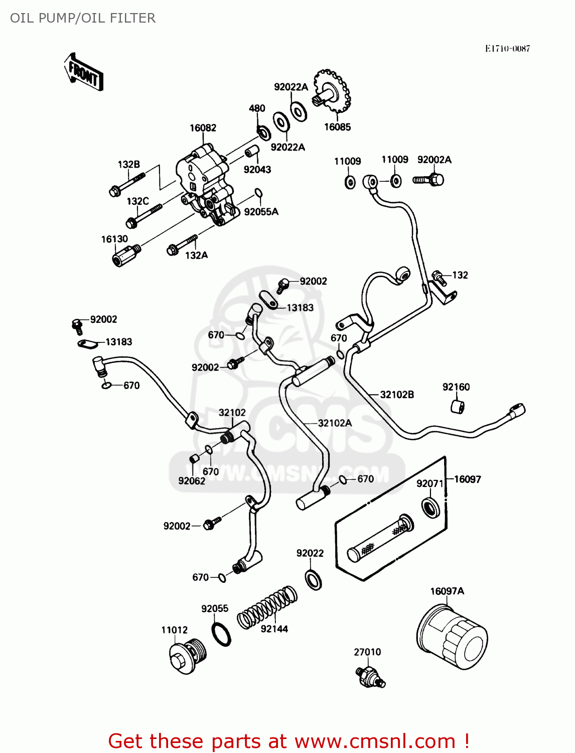 OIL PUMP/OIL FILTER VN1500B2 VN15SE 1988 USA CALIFORNIA CANADA